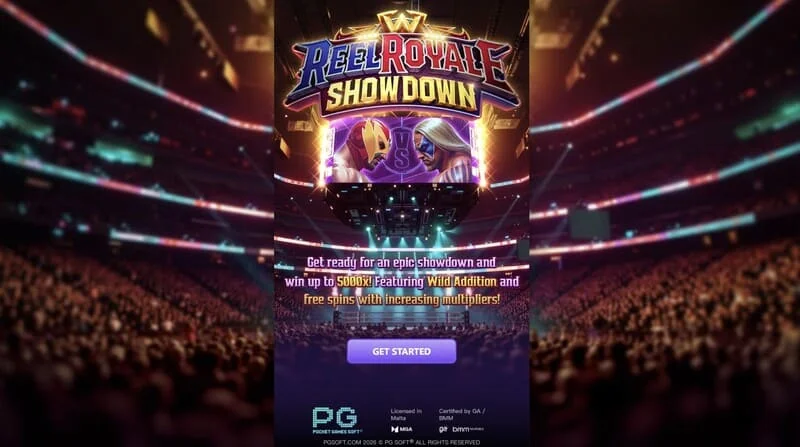 Reel Royale Showdown - main screen with reels and three Wild Addition slots